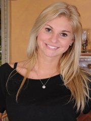 Busty blonde amateur Blair Winters strips butt naked in the dining room